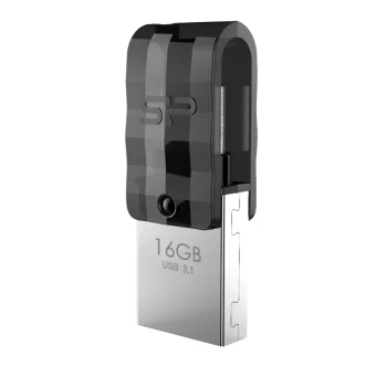 Silicon Power Mobile C31 16GB USB 3.1 Stick με σύνδεση USB-A & USB-C Γκρι SP016GBUC3C31V1K