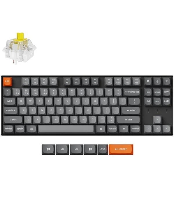 Keychron K8 Max K8M-B4 Ασύρματο Gaming Μηχανικό Πληκτρολόγιο Tenkeyless με Keychron Super Banana διακόπτες και RGB φωτισμό (Αγγλικό US)