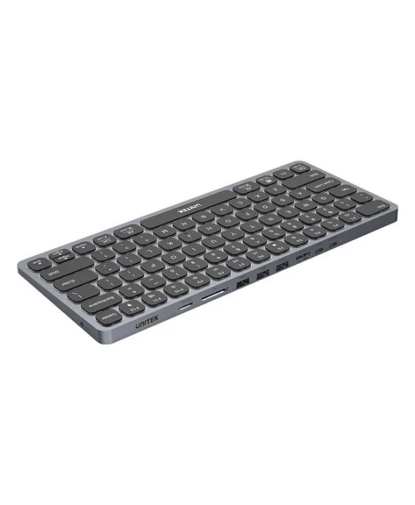Unitek D1092A Keyboard USB-C Docking Station με DisplayPort 4K PD Ethernet Γκρι