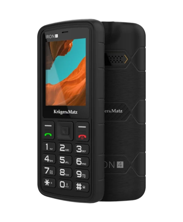 Kruger & Matz Iron 4 Dual SIM Ανθεκτικό Κινητό με Κουμπιά Μαύρο KM0467