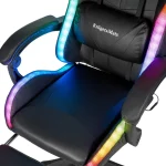 Kruger & Matz Warrior GX-150 Καρέκλα Gaming Δερματίνης με RGB Φωτισμό και Υποπόδιο Μαύρη LEC-KM0790-BLED - Image 3
