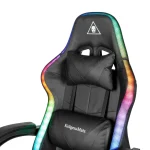 Kruger & Matz Warrior GX-150 Καρέκλα Gaming Δερματίνης με RGB Φωτισμό και Υποπόδιο Μαύρη LEC-KM0790-BLED - Image 6