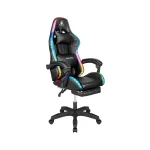 Kruger & Matz Warrior GX-150 Καρέκλα Gaming Δερματίνης με RGB Φωτισμό και Υποπόδιο Μαύρη LEC-KM0790-BLED - Image 8