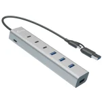 i-tec Hub 8 Θυρών USB 3.2 με σύνδεση USB-A / USB-C Γκρι CAHUBMETAL7