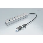 i-tec Hub 8 Θυρών USB 3.2 με σύνδεση USB-A / USB-C Γκρι CAHUBMETAL7 - Image 4