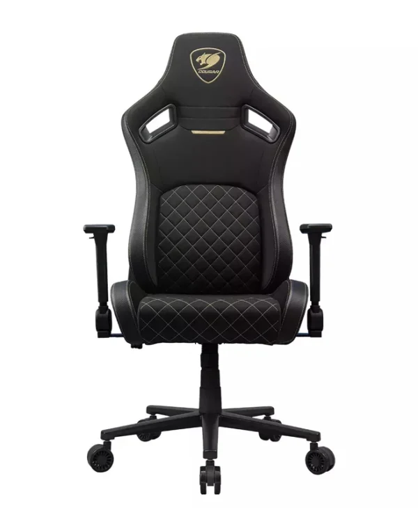 Cougar Defensor GOLD F Υφασμάτινη Καρέκλα Gaming με Ρυθμιζόμενα Μπράτσα Μαύρη 3MDFFGLB.0001