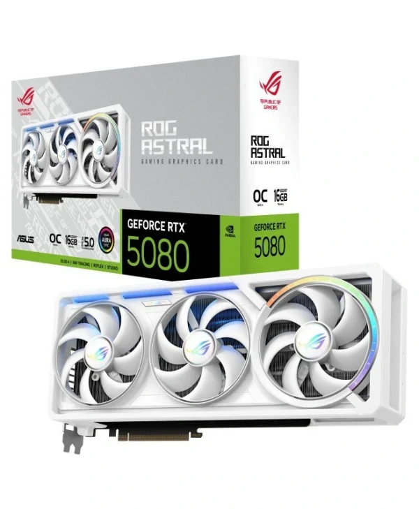 Asus GeForce RTX 5080 16GB GDDR7 ROG Astral White OC Edition Κάρτα Γραφικών 90YV0LV4-M0NA00