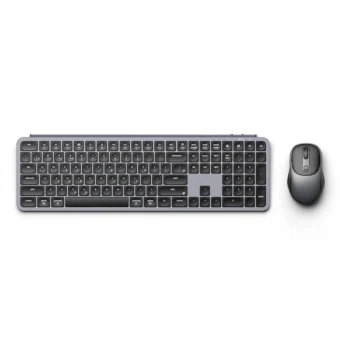 Keychron B6 Pro Combo KCBD4-GR Ασύρματο Bluetooth Σετ Πληκτρολόγιο & Ποντίκι Ελληνικό Συμβατό με Mac Γκρι