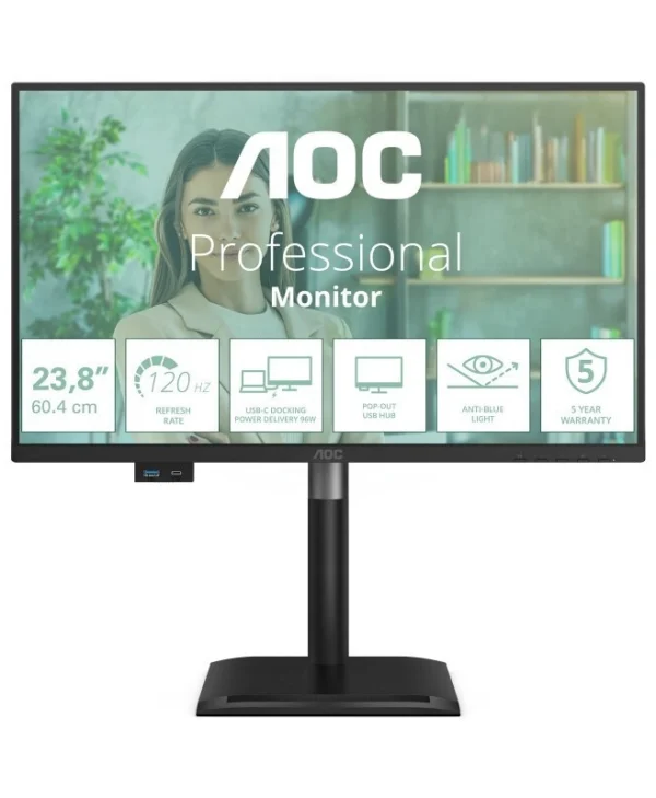 AOC 24P4CV IPS HDR Monitor 23.8" FHD 1920x1080 με Χρόνο Απόκρισης 4ms GTG