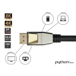 Python Cable DisplayPort male - DisplayPort male 0.5m Μαύρο (DP20-PY005) - Image 2