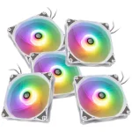 Bitspower Notos Case Fan 120mm (1800rpm) με RGB Φωτισμό και Σύνδεση 4-Pin PWM 5τμχ Λευκό LUBP-003