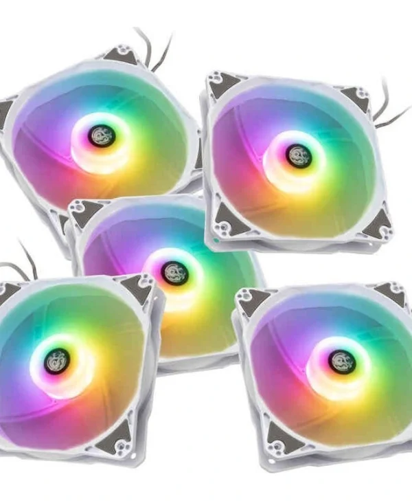 Bitspower Notos Case Fan 120mm (1800rpm) με RGB Φωτισμό και Σύνδεση 4-Pin PWM 5τμχ Λευκό LUBP-003