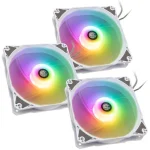 Bitspower Notos Case Fan 120mm (1800rpm) με RGB Φωτισμό και Σύνδεση 4-Pin PWM 3τμχ Λευκό LUBP-002