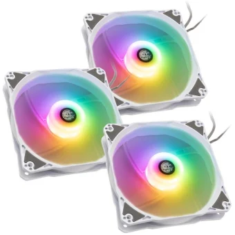 Bitspower Notos Case Fan 120mm (1800rpm) με RGB Φωτισμό και Σύνδεση 4-Pin PWM 3τμχ Λευκό LUBP-002
