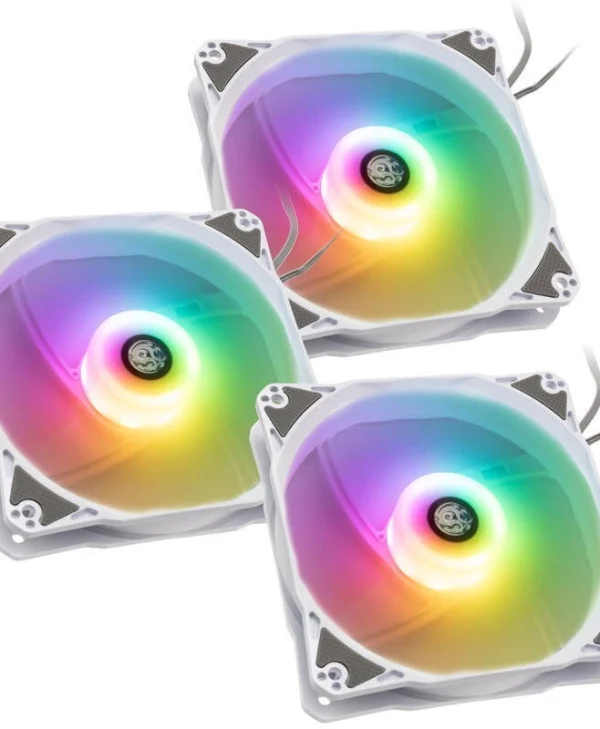 Bitspower Notos Case Fan 120mm (1800rpm) με RGB Φωτισμό και Σύνδεση 4-Pin PWM 3τμχ Λευκό LUBP-002