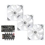 Bitspower Notos Case Fan 120mm (1800rpm) με RGB Φωτισμό και Σύνδεση 4-Pin PWM 3τμχ Λευκό LUBP-002 - Image 2
