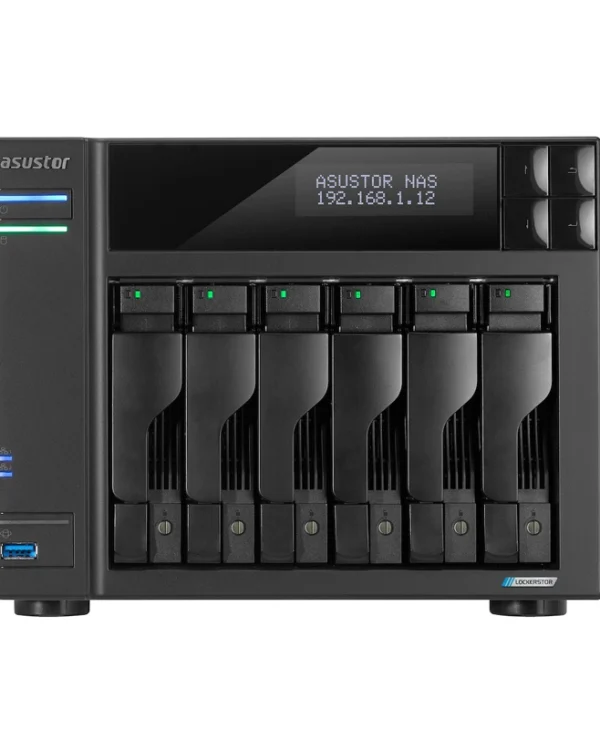 Asustor Lockerstor 6 Gen2 (AS6706T V2) NAS Tower με 6 θέσεις για HDD/M.2/SSD και 2 θύρες Ethernet 90-AS6706TV2-ME30