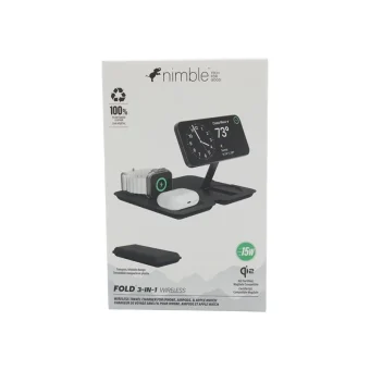 Nimble Ασύρματος Φορτιστής (Qi Pad) 15W Μαύρος (Fold) NB-WP-3N1FLD-12565A