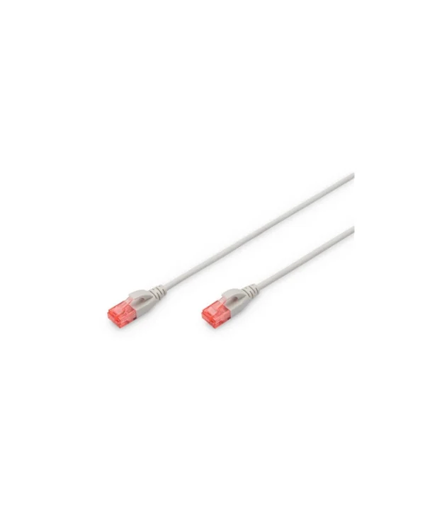 Cat 6 U-utp Slim Patch Cord Patch Cord Transparent Red Connector Easy Identification Category 6 250 Mhz Inner Conductors Copper Cu Grey 2 M Modular Rj45 8/8 Plug DK-1617-020S