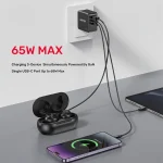 Unitek Φορτιστής Χωρίς Καλώδιο GaN με Θύρα USB-A και 2 Θύρες USB-C 65W Power Delivery Μαύρος (GaN) P1117B - Image 6
