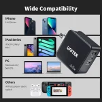Unitek Φορτιστής Χωρίς Καλώδιο GaN με Θύρα USB-A και 2 Θύρες USB-C 65W Power Delivery Μαύρος (GaN) P1117B - Image 8