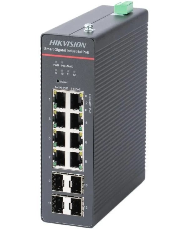 Hikvision DS-3T1512HP-SI-8P4F KIT 240W Managed PoE++ Switch με 8 Θύρες Gigabit (1Gbps) Ethernet και 4 SFP Θύρες 100661576