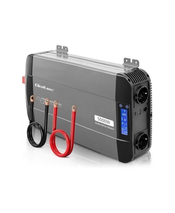Qoltec Inverter Αυτοκινήτου Καθαρού Ημιτόνου 1500W για Μετατροπή 12V DC σε 230V AC 52692