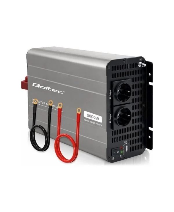 Qoltec Qoltec Ms Wave Power Inverter 12v To 230v 3000/6000w Usb Compatible Lifepo4 Gel Agm 52686