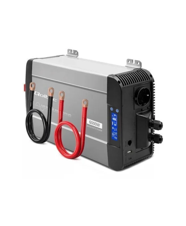 Qoltec Inverter Αυτοκινήτου Καθαρού Ημιτόνου 1000W για Μετατροπή 12V DC σε 230V AC 52698