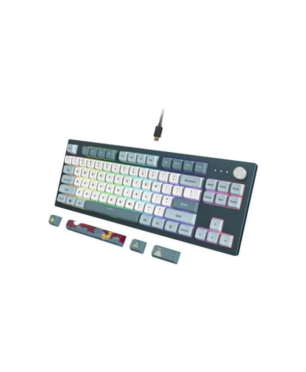 Montech MK87FB Gaming Μηχανικό Πληκτρολόγιο Tenkeyless με Gateron G-Pro Brown διακόπτες και RGB φωτισμό (Αγγλικό US) Μπλε 9275366