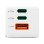 HAMA Φορτιστής Χωρίς Καλώδιο GaN με Θύρα USB-A και 2 Θύρες USB-C 65W Power Delivery Λευκός (00201996) O4047443516565 - Image 2