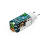 HAMA Φορτιστής Χωρίς Καλώδιο GaN με Θύρα USB-A και 2 Θύρες USB-C 65W Power Delivery Λευκός (00201996) O4047443516565 - Image 4