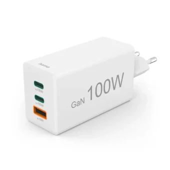 HAMA Φορτιστής Χωρίς Καλώδιο GaN με Θύρα USB-A και 2 Θύρες USB-C 100W Power Delivery Λευκός (201997) 100488552