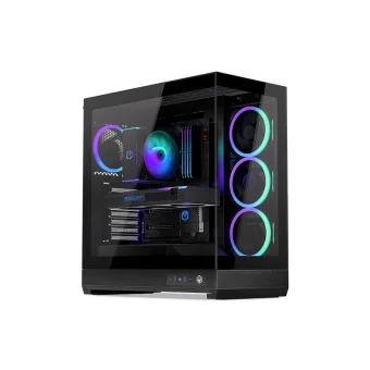 Endorfy Fishtank 6000 Corona Gaming Midi Tower Κουτί Υπολογιστή με Πλαϊνό Παράθυρο και ARGB Φωτισμό Μαύρο EY2A025