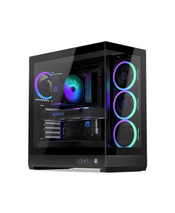 Endorfy Fishtank 6000 Corona Gaming Midi Tower Κουτί Υπολογιστή με Πλαϊνό Παράθυρο και ARGB Φωτισμό Μαύρο EY2A025