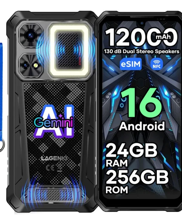 Lagenio Rhino 1 Pro (8/256GB) Ανθεκτικό Smartphone Μαύρο Rhino_1_PRO/BK