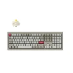 Keychron V6 Max Retro V6M-R4 Ασύρματο Gaming Μηχανικό Πληκτρολόγιο με Custom διακόπτες και RGB φωτισμό (Αγγλικό US) Γκρι