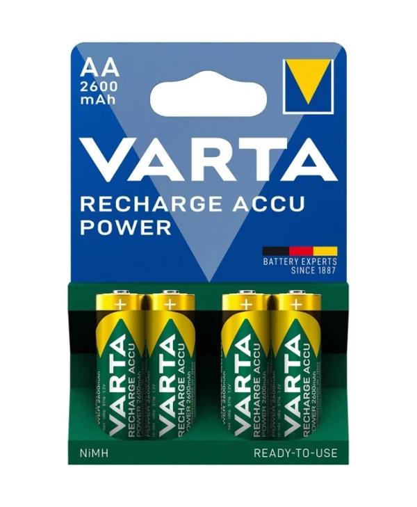 Varta Recharge Accu Power Επαναφορτιζόμενες Μπαταρίες AA Ni-MH 2600mAh 1.2V 4τμχ 10108