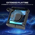 W-King D2 Αδιάβροχο Ηχείο Bluetooth 7W Μαύρο D2-BLK - Image 4
