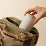 Outin Ποτήρι Θερμός Ανοξείδωτο 350ml Λευκό Της Άμμου με Καλαμάκι και Λαβή OT-TUM-01-SW - Image 7