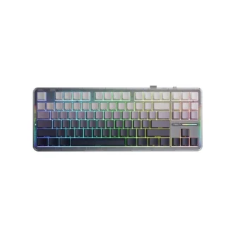 Aula F87 Ασύρματο Gaming Μηχανικό Πληκτρολόγιο με SpaceCrystal διακόπτες και RGB φωτισμό (Αγγλικό US) Γκρι AUF87-GG-SC-E