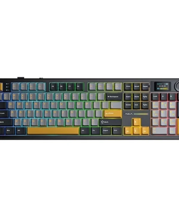 Aula F108 Pro Ασύρματο Gaming Μηχανικό Πληκτρολόγιο με LEOBOG Reaper διακόπτες και RGB φωτισμό (Αγγλικό US) Γκρι AUF108P-GOG-RE