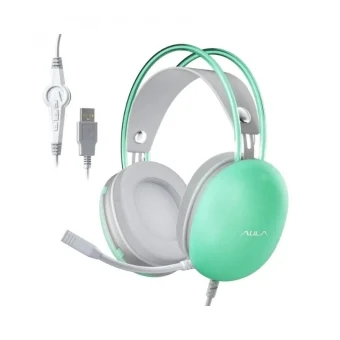 Aula S505 Over Ear Gaming Headset με σύνδεση USB Πράσινο for PC AUS505-GR