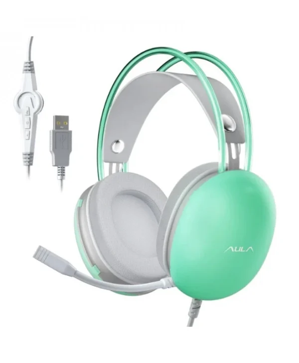 Aula S505 Over Ear Gaming Headset με σύνδεση USB Πράσινο for PC AUS505-GR
