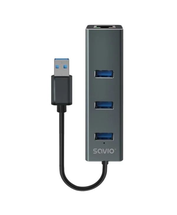 Savio Hub 3 Θυρών USB 3.1 με σύνδεση USB-A Γκρι AK-58