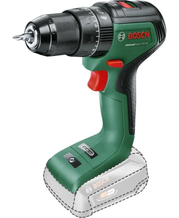 Bosch Universal Impact 18V-60 Κρουστικό Δραπανοκατσάβιδο Μπαταρίας Solo Brushless 18V 06039D7100