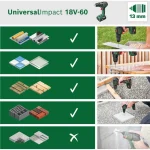 Bosch Universal Impact 18V-60 Κρουστικό Δραπανοκατσάβιδο Μπαταρίας Solo Brushless 18V 06039D7100 - Image 9