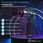 Extralink Πιστόλι Μασάζ για το Σώμα με Δόνηση Μαύρο MSG-01-PRO - Image 2