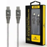 Cablexpert Braided USB 2.0 Cable USB-C male - USB-C 60W PD Γκρι 1.5m CC-USB2B-CMCM60-1.5M - Image 2