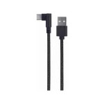 Cablexpert Angle (90°) / Braided USB 2.0 Cable USB-C male - USB-A Μαύρο 0.2m CC-USB2-AMCML-0.2M - Image 2